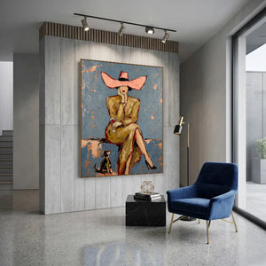 Pink Bow Muse Wall Art styled interior scene 2 | OILDECO