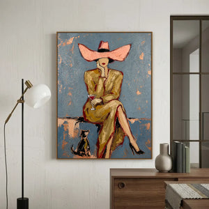 Pink Bow Muse Wall Art styled interior scene 3 | OILDECO