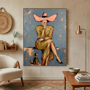 Pink Bow Muse Wall Art styled interior scene 5 | OILDECO