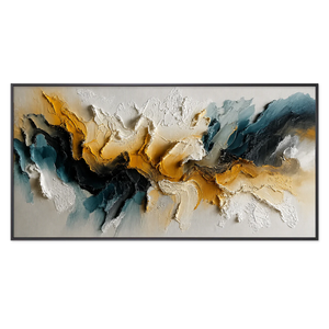 Teal Gold Rift Textured Wall Art | OILDECO