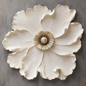 Original artwork view of Ivory Bloom Floral Wall Art | Oildeco