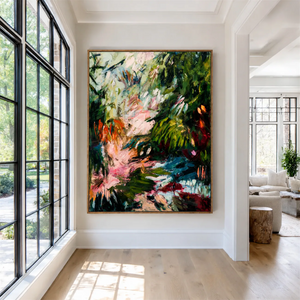 Wild Garden Reverie Textured Wall Art styled interior scene 2 | OILDECO