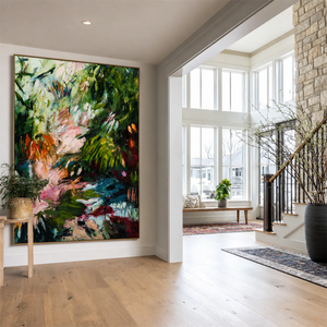 Wild Garden Reverie Textured Wall Art styled interior scene 3 | OILDECO