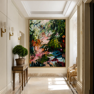 Wild Garden Reverie Textured Wall Art styled interior scene 4 | OILDECO