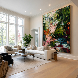 Wild Garden Reverie Textured Wall Art styled interior scene 5 | OILDECO