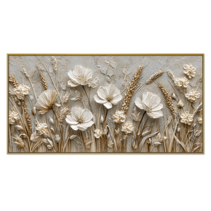 Ivory Meadow Relief Wall Art | OILDECO