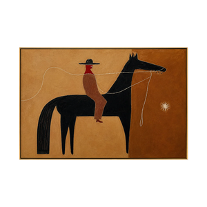 Ochre Lasso Rider Horse Wall Art | OILDECO