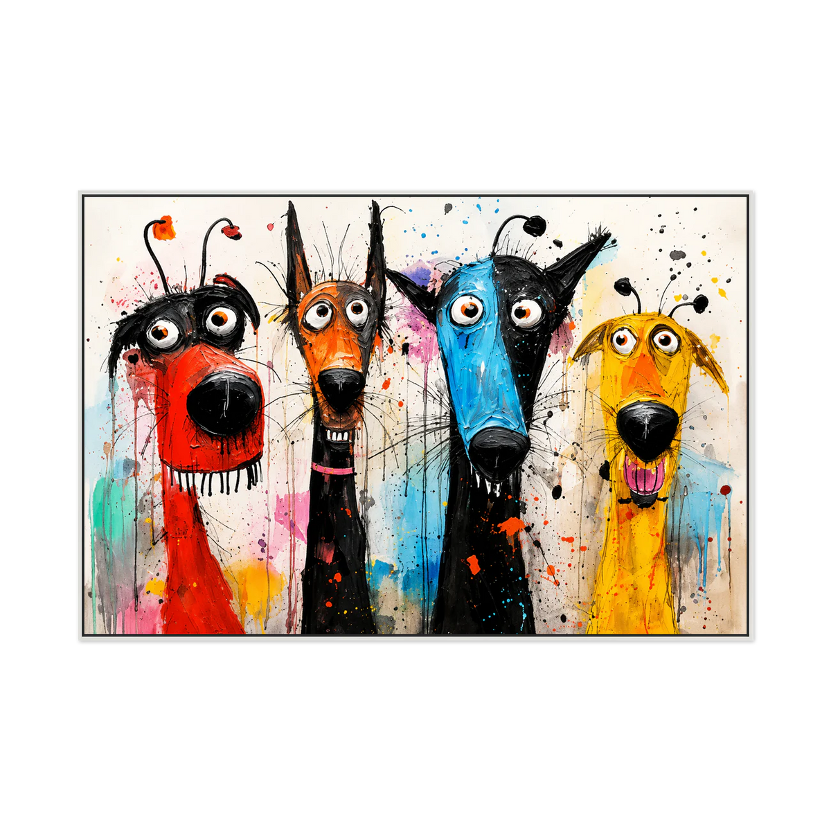 Splash Hound Quartet Wall Art