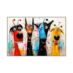 Splash Hound Quartet Wall Art | OILDECO