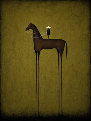 Olive Sentinel Horse Wall Art artwork view | OILDECO