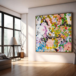 Chromatic Meadow Abstract Wall Art styled interior scene 1 | OILDECO
