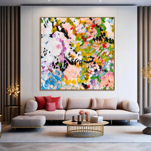 Chromatic Meadow Abstract Wall Art styled interior scene 5 | OILDECO