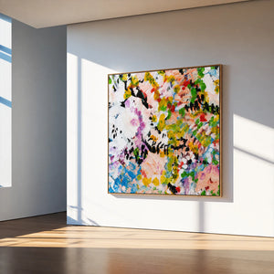 Chromatic Meadow Abstract Wall Art styled interior scene 7 | OILDECO