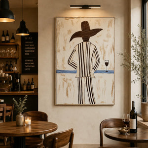 Sun Hat Figure Wall Art shown in a quiet home office | Oildeco