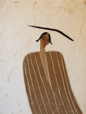 Striped Muse Textured Wall Art artwork view | OILDECO