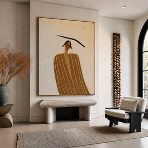 Striped Muse Textured Wall Art styled interior scene 1 | OILDECO