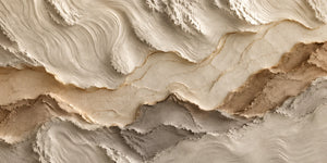 Ivory Strata Textured Wall Art artwork view | OILDECO