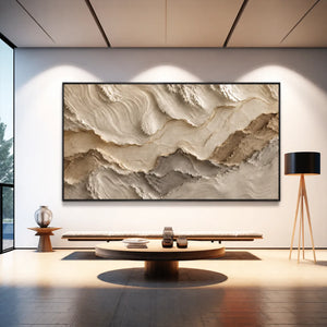 Ivory Strata Textured Wall Art styled interior scene 2 | OILDECO