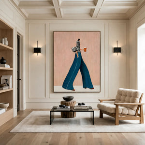 Striped Stroll Fashion Wall Art styled interior scene 4 | OILDECO