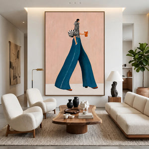 Striped Stroll Fashion Wall Art styled interior scene 5 | OILDECO