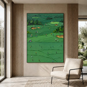 Emerald Fairways Golf Wall Art styled interior scene 1 | OILDECO