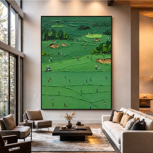 Emerald Fairways Golf Wall Art styled interior scene 2 | OILDECO