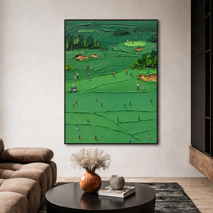 Emerald Fairways Golf Wall Art styled interior scene 3 | OILDECO