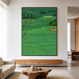 Emerald Fairways Golf Wall Art styled interior scene 4 | OILDECO
