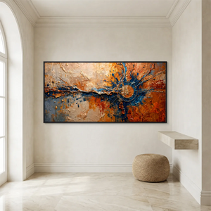 Celestial Compass Textured Wall Art styled interior scene 2 | OILDECO