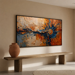 Celestial Compass Textured Wall Art styled interior scene 3 | OILDECO