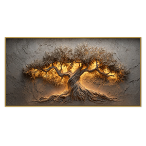 Golden Olive Tree Panoramic Wall Art | OILDECO
