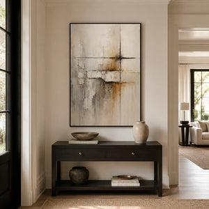 Quiet Cross Abstract Wall Art shown in a calm bedroom setting | Oildeco