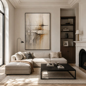 Quiet Cross Abstract Wall Art shown in a quiet home office | Oildeco