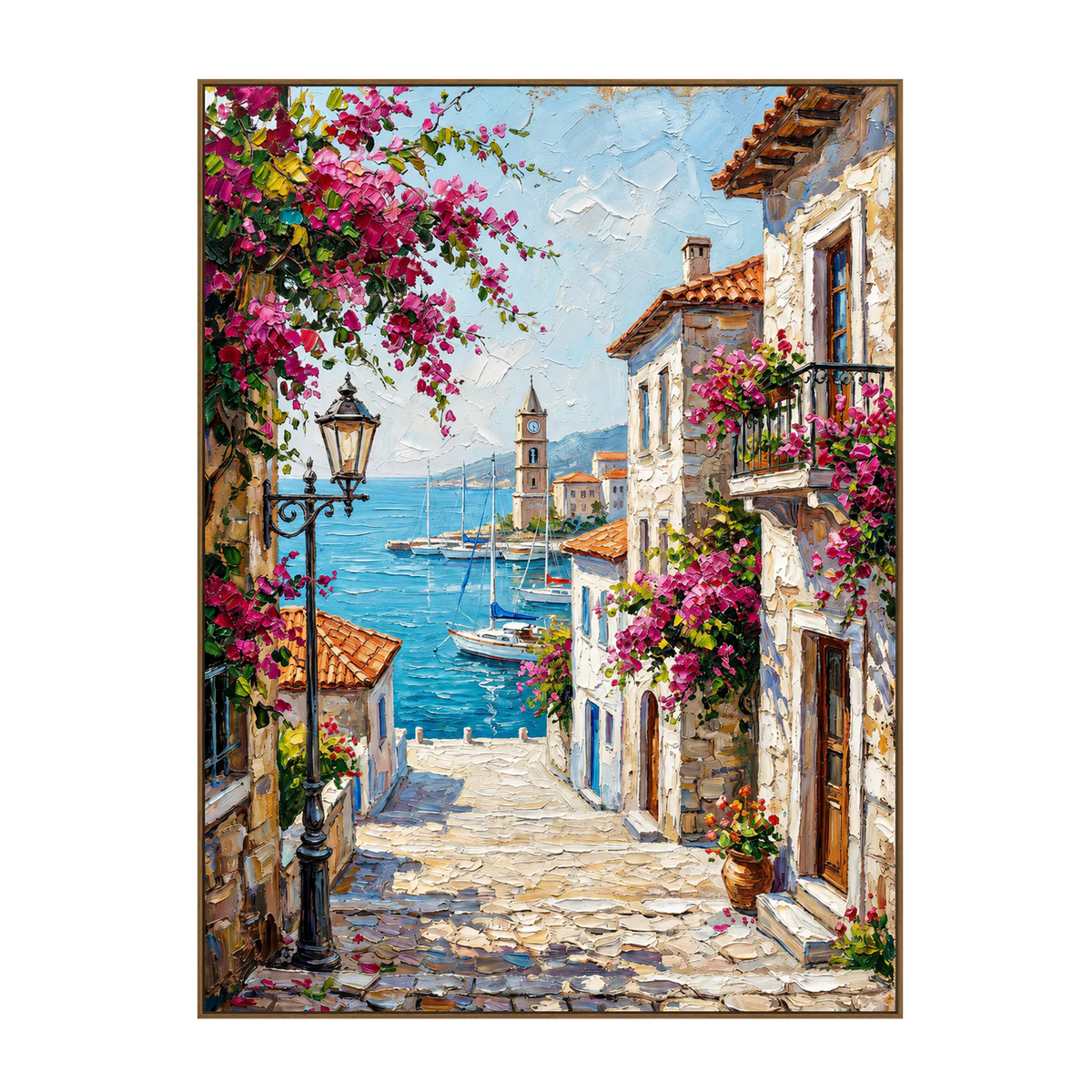 Bougainvillea Harbor Cityscape Wall Art