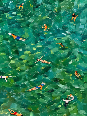 Emerald Bathers Figure Wall Art artwork view | OILDECO
