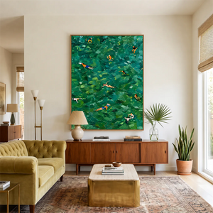 Emerald Bathers Figure Wall Art styled interior scene 1 | OILDECO