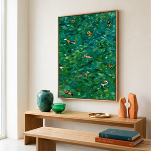 Emerald Bathers Figure Wall Art styled interior scene 2 | OILDECO