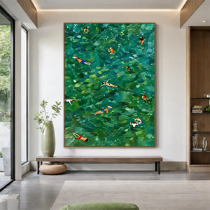 Emerald Bathers Figure Wall Art styled interior scene 4 | OILDECO