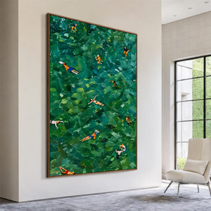 Emerald Bathers Figure Wall Art styled interior scene 5 | OILDECO