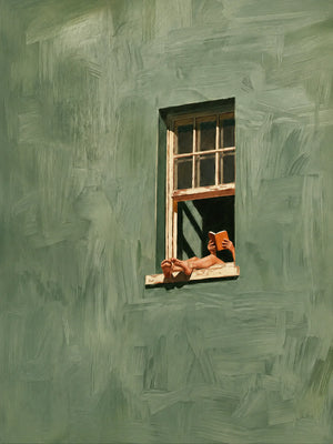 Sage Window Reader Wall Art artwork view | OILDECO