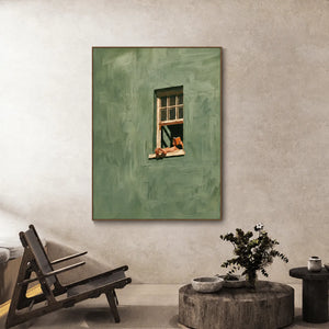 Sage Window Reader Wall Art styled interior scene 2 | OILDECO
