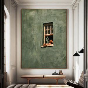 Sage Window Reader Wall Art styled interior scene 3 | OILDECO