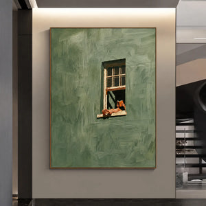 Sage Window Reader Wall Art styled interior scene 4 | OILDECO