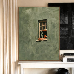 Sage Window Reader Wall Art styled interior scene 5 | OILDECO