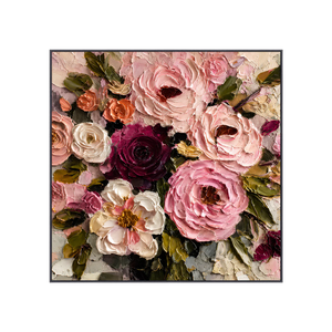 Velvet Rose Garden Textured Wall Art | OILDECO
