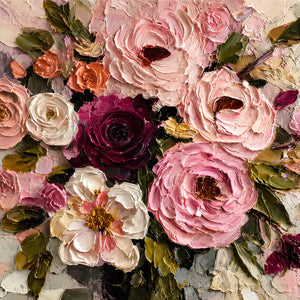 Velvet Rose Garden Textured Wall Art artwork view | OILDECO