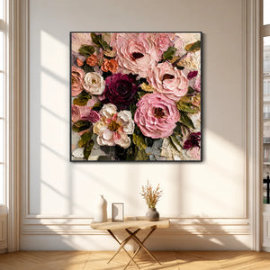 Velvet Rose Garden Textured Wall Art styled interior scene 2 | OILDECO