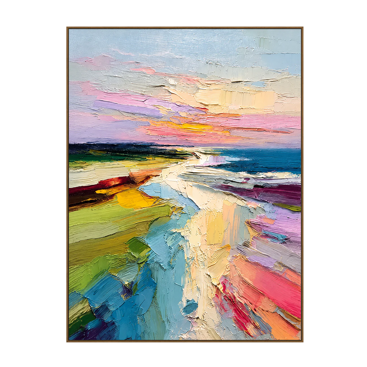 Pastel Coastline Textured Wall Art