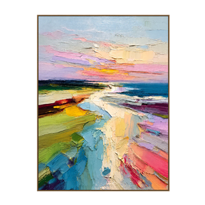Pastel Coastline Textured Wall Art | OILDECO