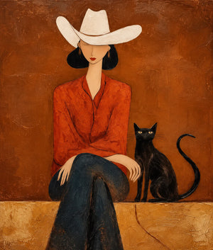 Original artwork view of Desert Muse Figure Wall Art | OILDECO